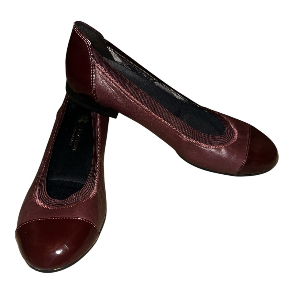 Naturalizer Women's Burgundy Two-Tone Cap Toe Flats - Deep Wine